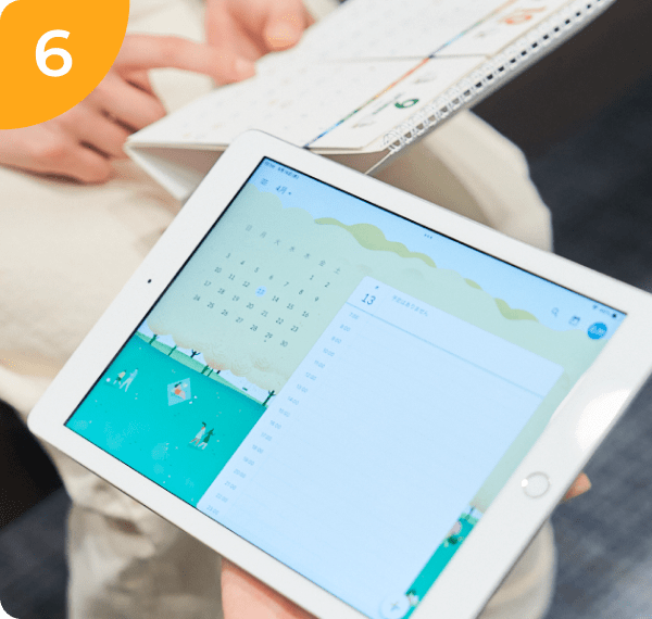 タブレットに支払い画面が表示されている